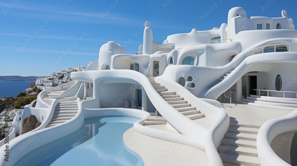 the architectural marvel of a gleaming white structure resembling a model, standing out amidst the cityscape with its clean lines and pristine facade the architectural marvel of a gleaming white structure resembling a model, standing out amidst the cityscape with its clean lines and pristine facade