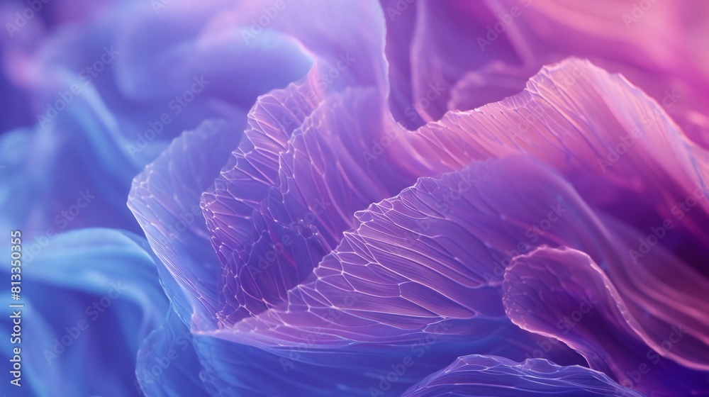 Extreme close-up reveals the luminous essence of lavender petals, glowing with inner light.