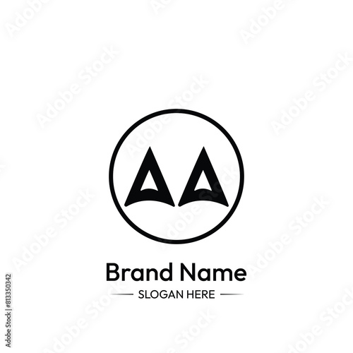 AA Letter Logo design. white background.