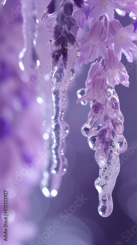 Lavender Icicle: Each petal hangs like a delicate icicle, frozen in time and sparkling with icy brilliance.