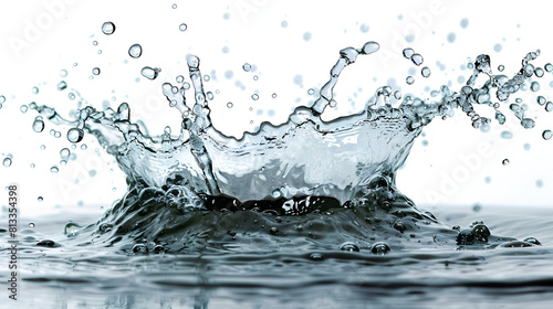 Water Liquid Splash Isolated on White Background  Clear Liquid Splashing with Dynamic Motion  Refreshing Aqua Droplets  Generative Ai  