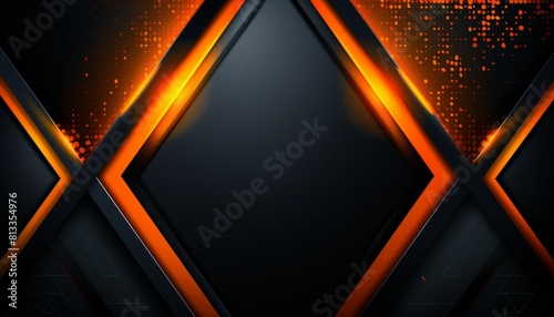 Modern esports background with orange and black colors