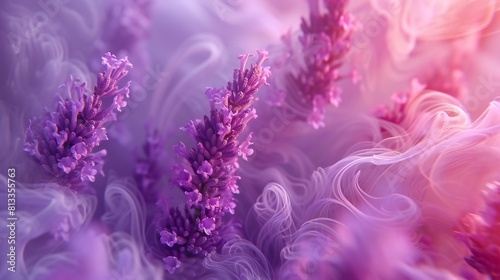 Swirling Lavender  Extreme macro unveils the delicate swirls and flowing forms of a lavender blossom in slow bloom.