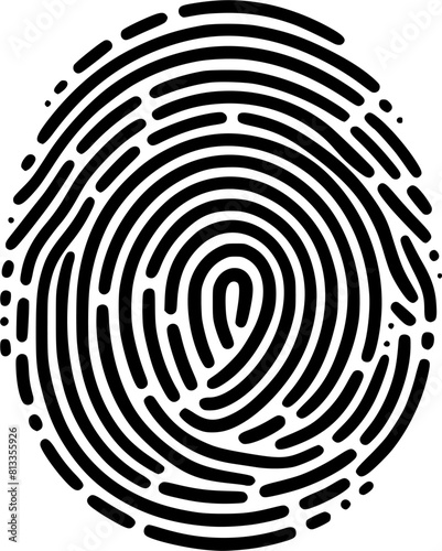 Fingerprint icon. Cyber security concept. Digital security authentication concept. Biometric authorization. Identification. Vector illustration black isolated fingerprint symbol