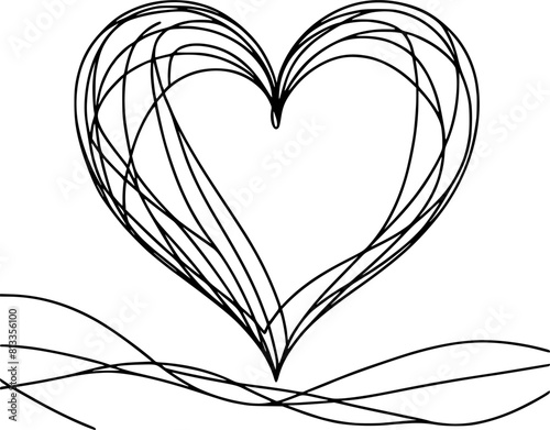 heart hand drawn vector continuous line