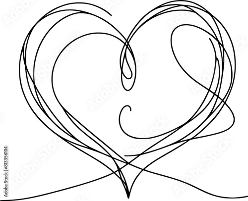heart hand drawn vector continuous line