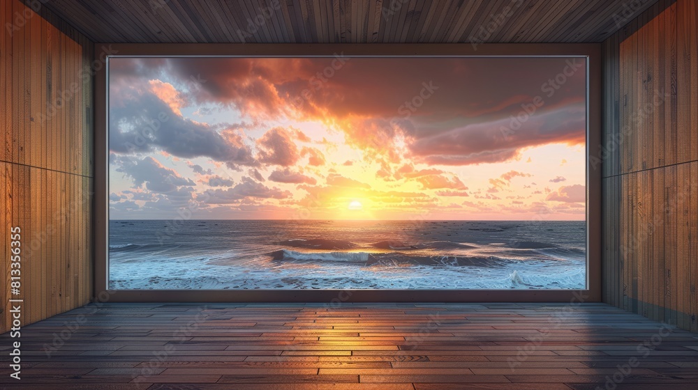 Modern indoor landscape under the sunset Modern indoor landscape under the sunset