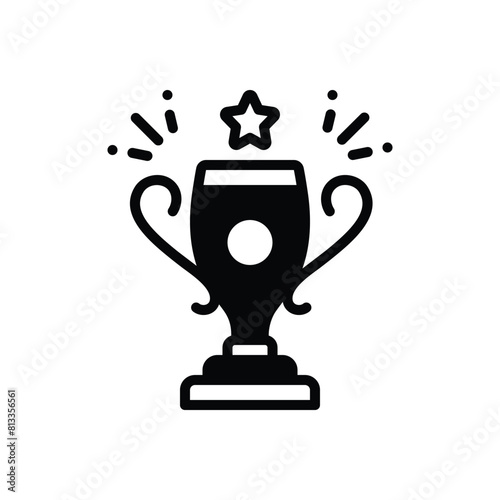 Black solid icon for trophy