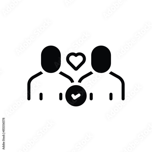 Black solid icon for trust