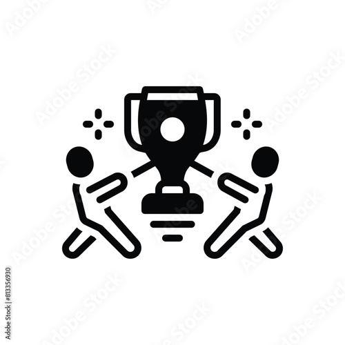 Black solid icon for competition