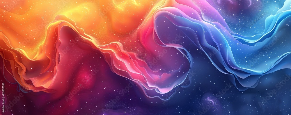 Featuring trendy gradient colors and creative abstract shapes, it showcases soft elegance in an asymmetrical layout Featuring trendy gradient colors and creative abstract shapes, it showcases soft elegance in an asymmetrical layout