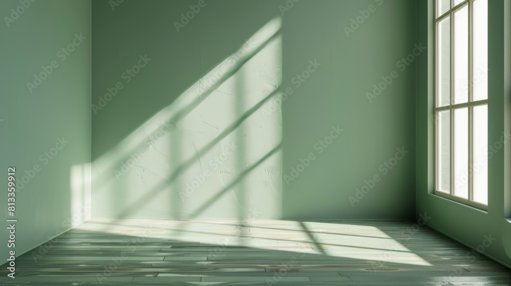 Obraz premium empty green room with a window
