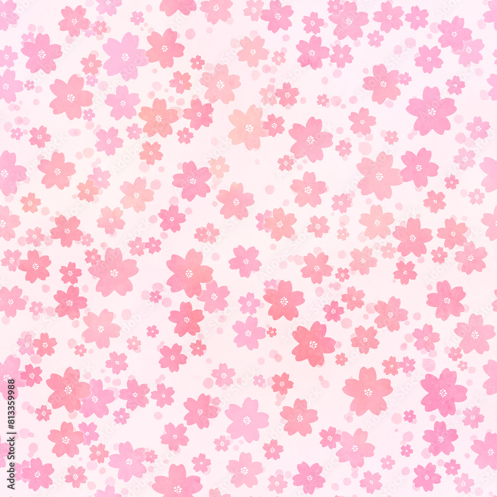 水彩タッチの桜の背景素材 水彩タッチの桜の背景素材