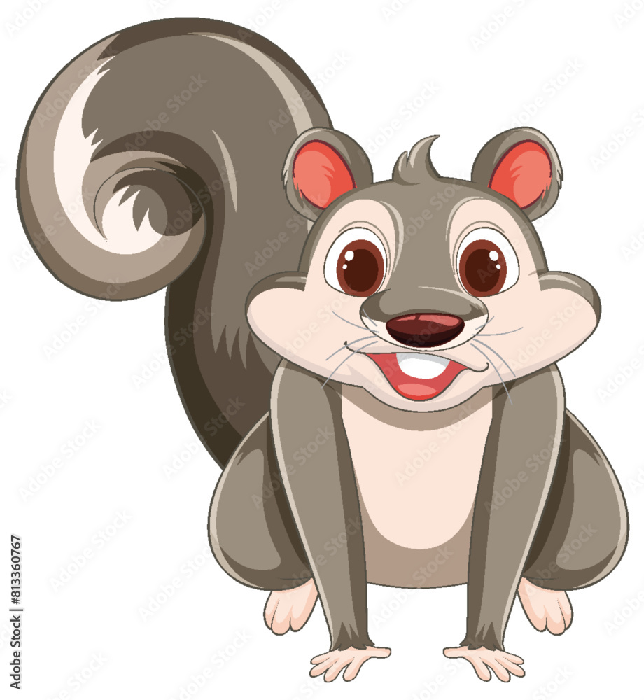 Fototapeta premium Vector illustration of a happy, smiling squirrel