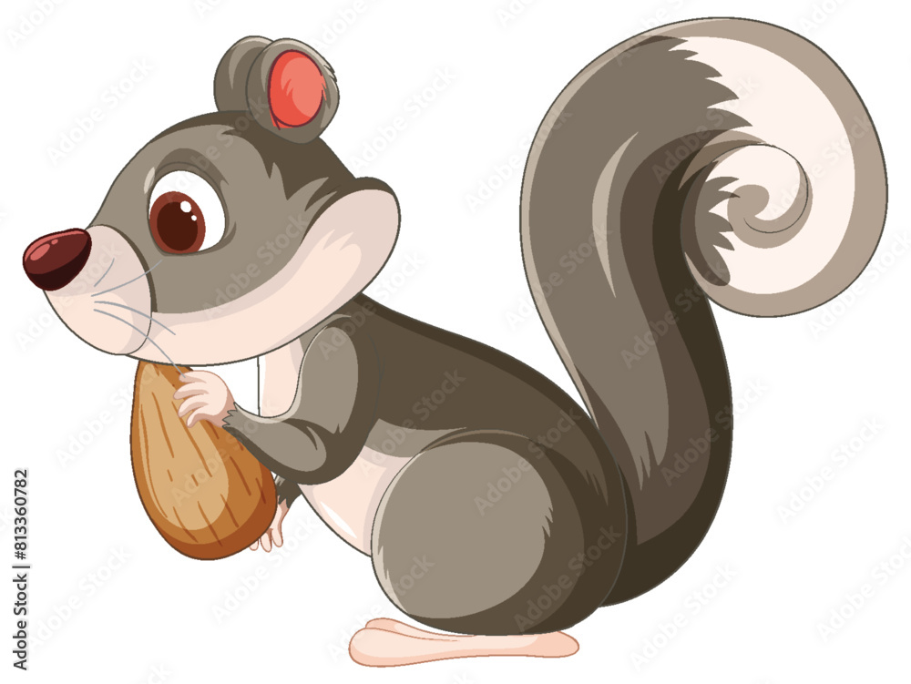 Fototapeta premium Vector illustration of a squirrel with an acorn