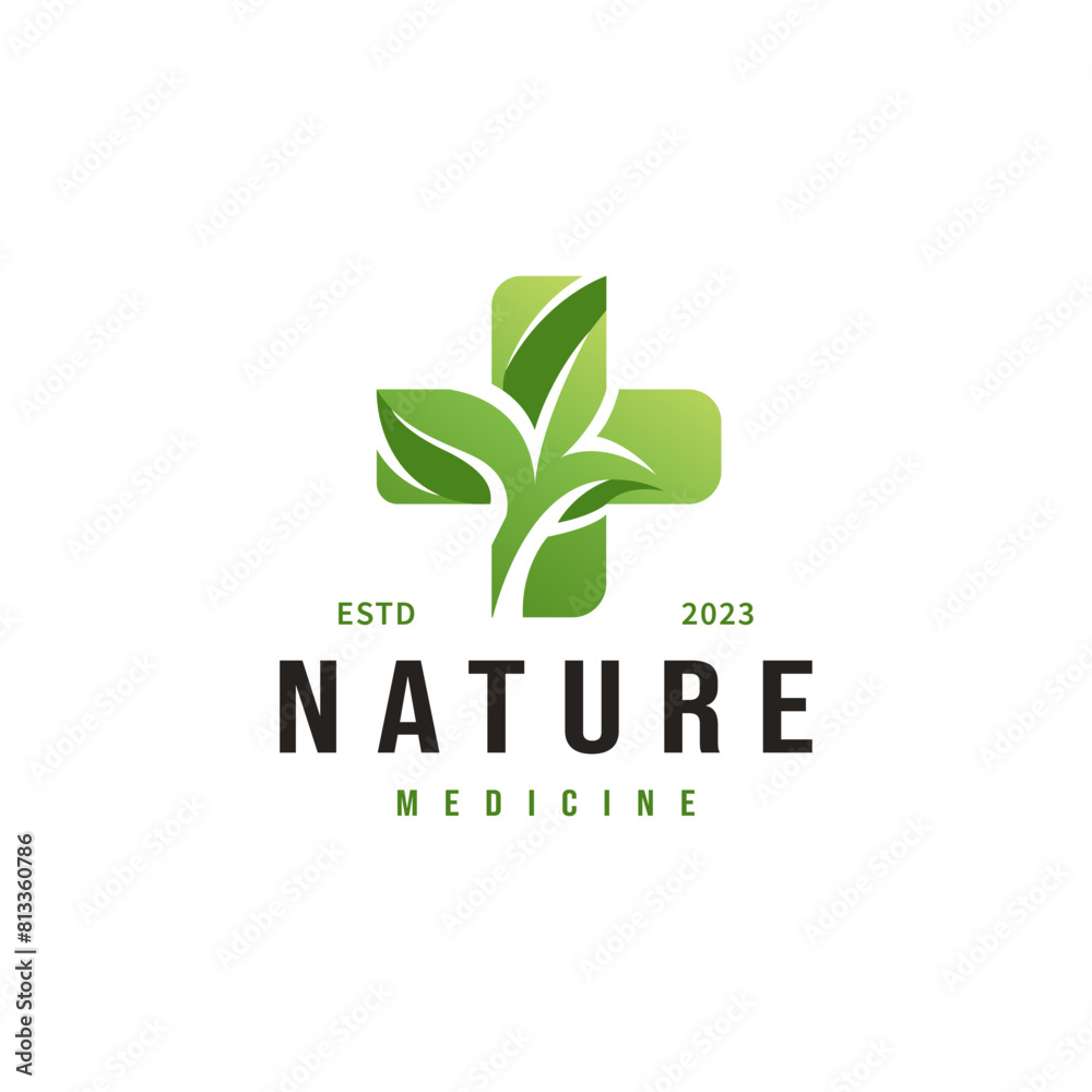 herbal medicine with nature concept for medical clinic logo design herbal medicine with nature concept for medical clinic logo design