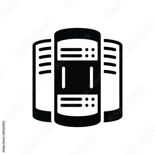 Black solid icon for server