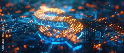 An illuminated dollar sign on a digital screen, with a whirlwind of banknotes swirling around, depicting the digital economy and financial transactions 8K , high-resolution, ultra HD,up32K HD