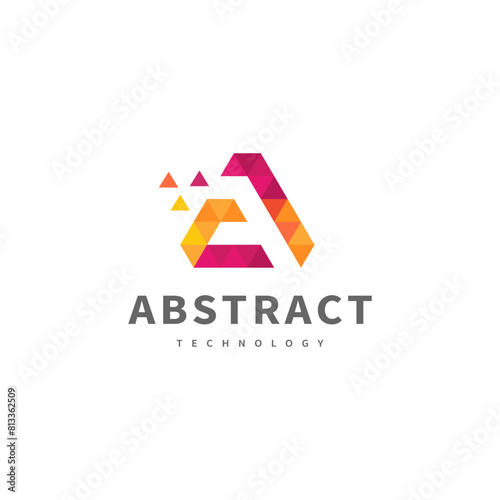 Abstract pixel logo design for digital and any other service company 2