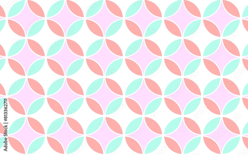 Seamless chain pattern in pastel pink and blue colors