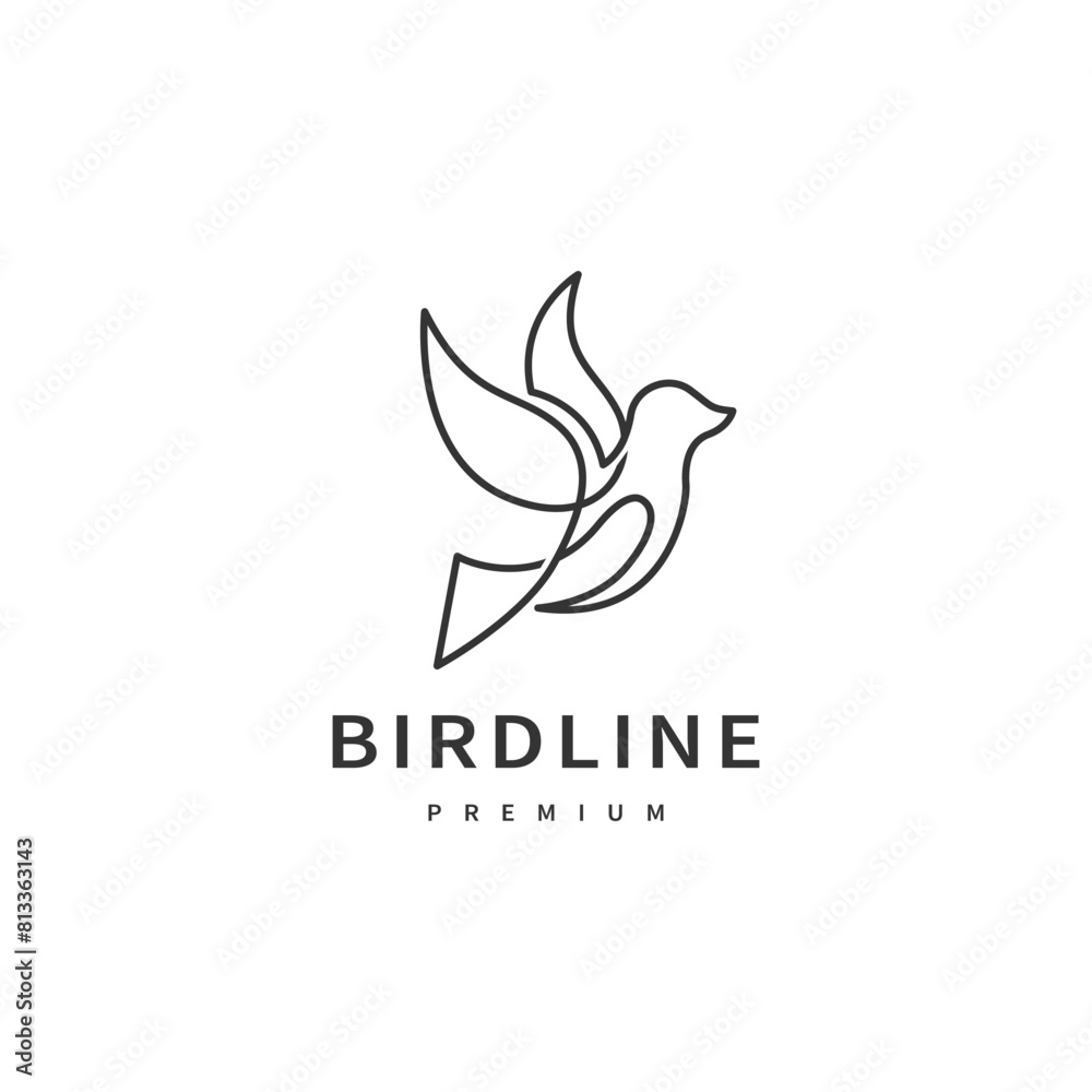Obraz premium Bird line art logo design illustration