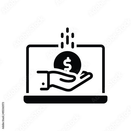 Black solid icon for earning