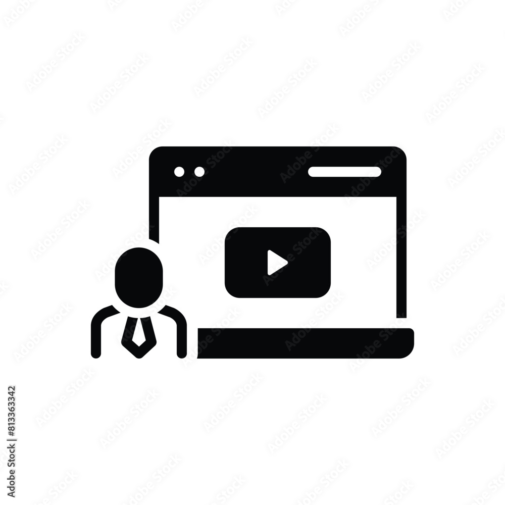 Black solid icon for online video Black solid icon for online video