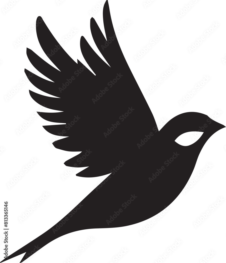 Fototapeta premium Sparrow bird flying silhouette. Sparrow birds vector design isolated on white background.