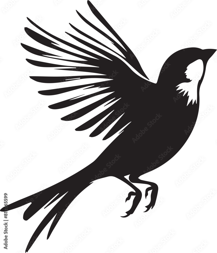 Sparrow bird flying silhouette. Sparrow birds vector design isolated on white background.