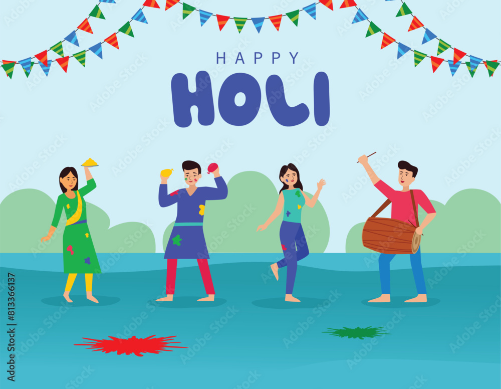 Happy Holi Wishes Festival Poster Vector Image
Happy Holi Wishes Festival Poster Vector Image