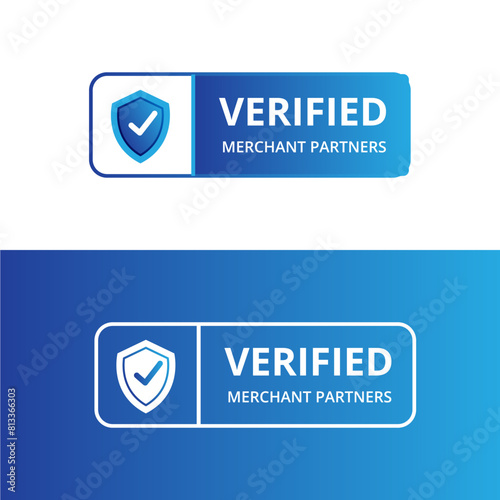 verified shield merchant badge sticker label vector stock