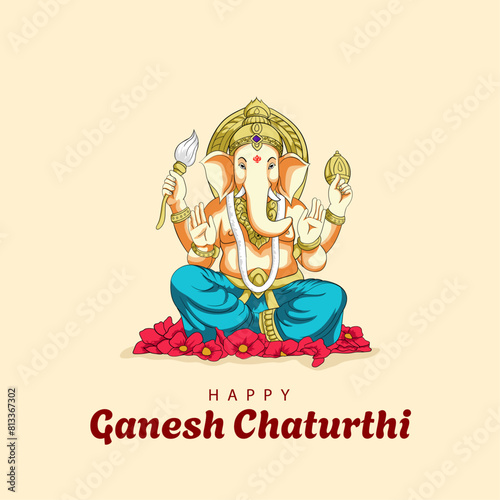 ganesh chaturthi art vector image
