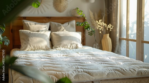 mattress is a luxury hybrid mattress made with 100% organic cotton and wool photo