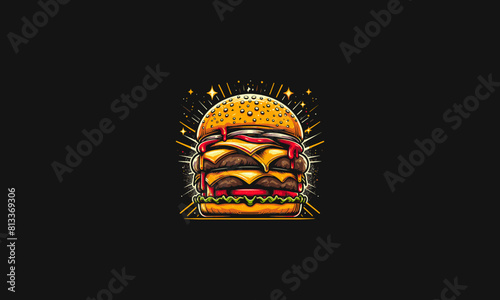 burger vector illustration artwork design black background