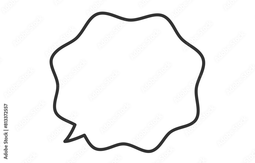 Fototapeta premium シンプルなもやもやふきだし【ベクターイラスト素材】