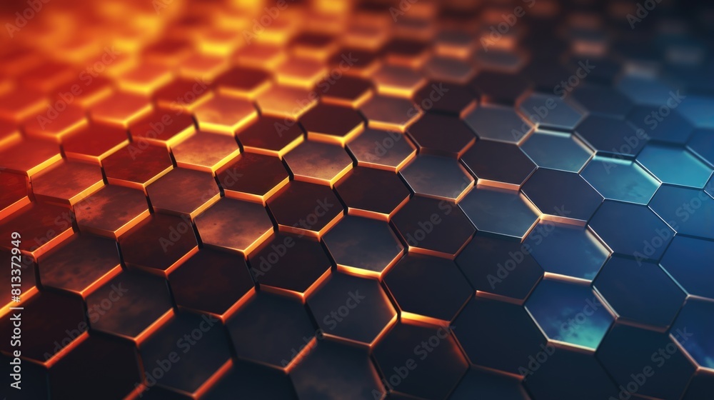 Hexagon Honeycomb Halftone Effect - Generative AI