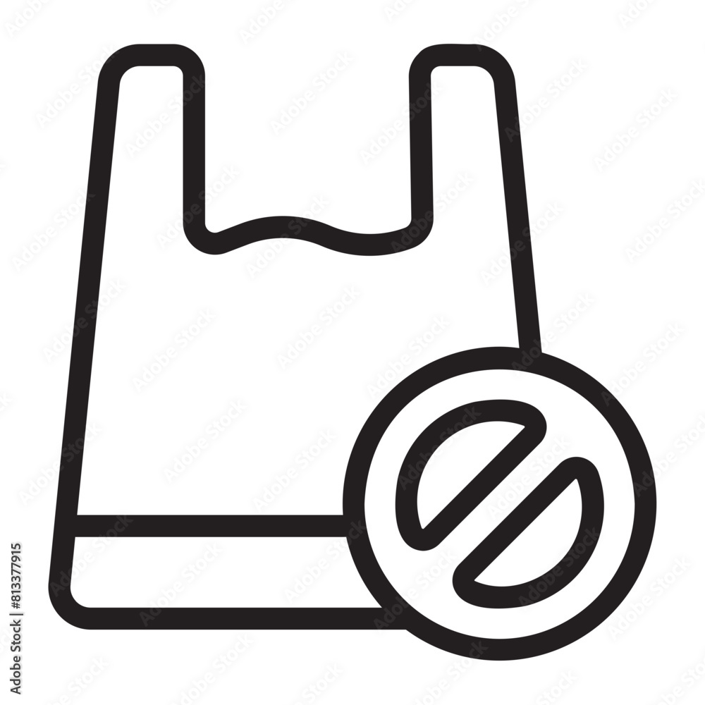 no plastic line icon
