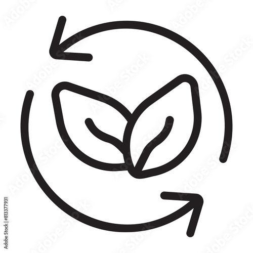 recyclable line icon