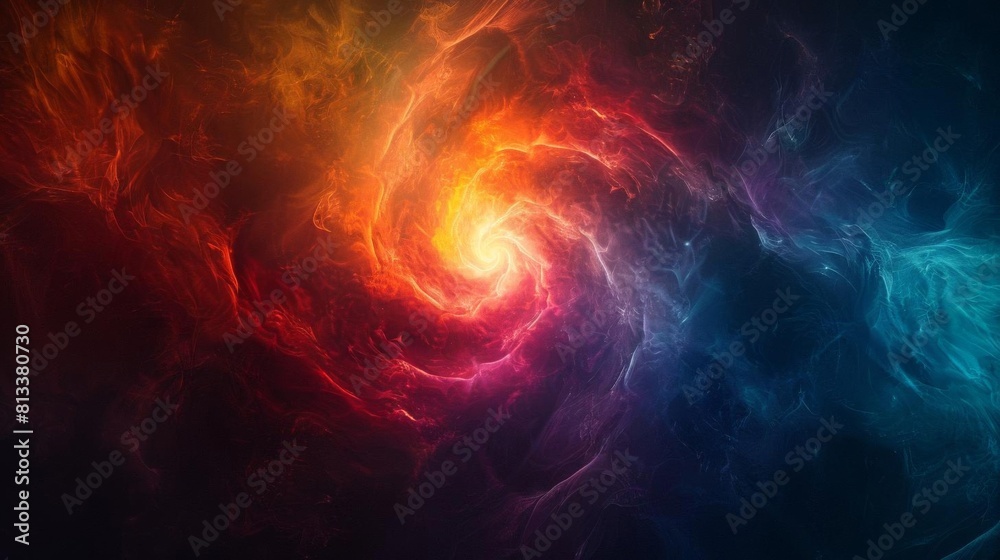 A dark, abstract background with a central glowing, colorful light A dark, abstract background with a central glowing, colorful light