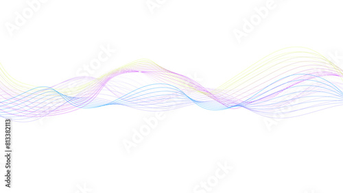 Abstract blue and purple flowing wave lines on white background. Abstract technology lines backgrounds by wave lines background.