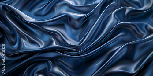 Abstract dark blue background Shiny Silk satin Navy blue colour Elegant background 