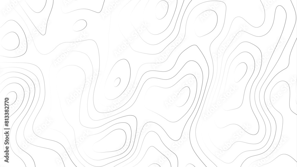 Topographic canyon map light relief texture. Abstract wavy line 3d paper cut white background. Vector abstract white.
