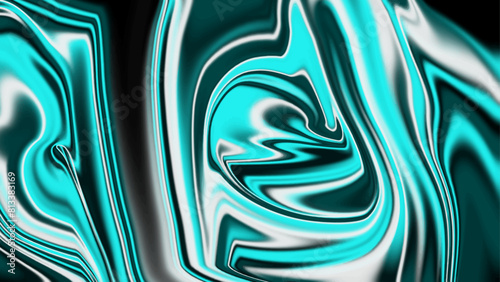 Liquid Background. Abstract Blue Waves Background. Smooth shiny silk fabric texture, deep blue color flow swirl. Vector illustration.