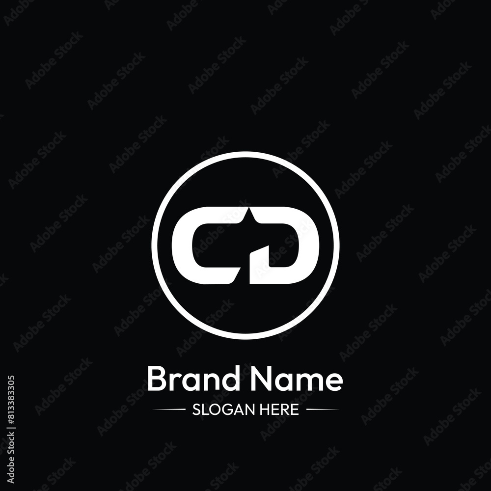 CD Letter Logo Design. Black Background. CD Letter Logo Design. Black Background.