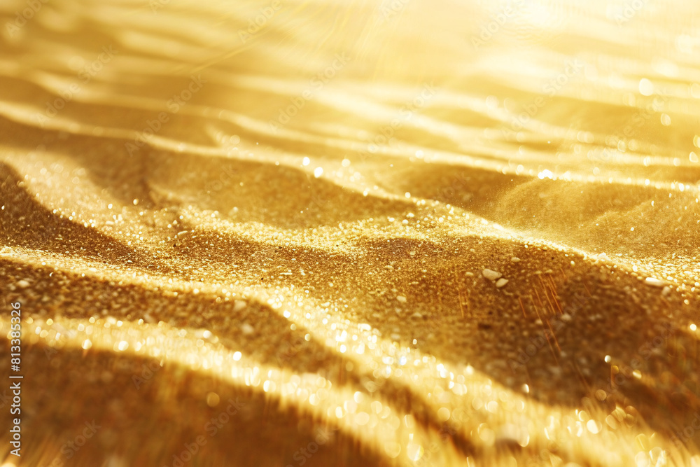 Golden textured background with fresh baked bread loaf, crust, and white crumb