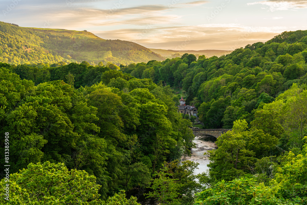View from the Pontcysyllte Aqueduct in Trevor, Wales, UK View from the Pontcysyllte Aqueduct in Trevor, Wales, UK