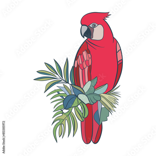 illustration of a bird in a flower