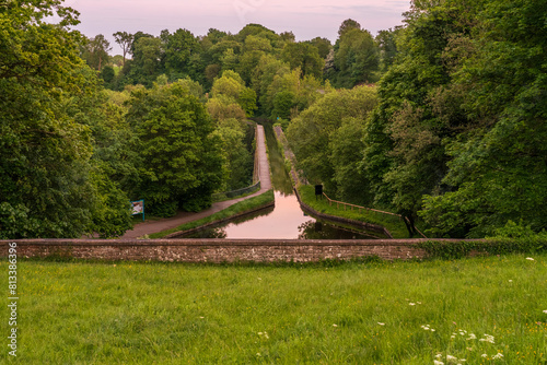 Evening mood at the Chirk Aqueduct & Viaduct, Wales, UK photo