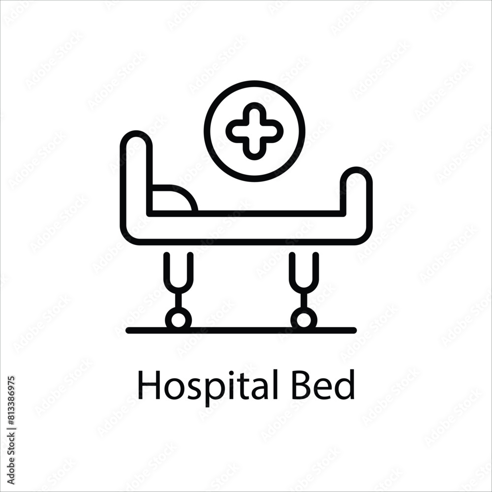 Hospital Bed vector icon Hospital Bed vector icon