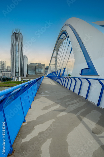 Apollo bridge over the Danube river in Bratislava.